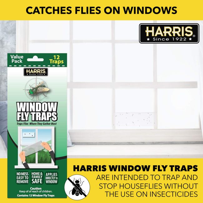 12 Pack Window Fly Traps Sticky Fly Paper Strips Indoor Fly