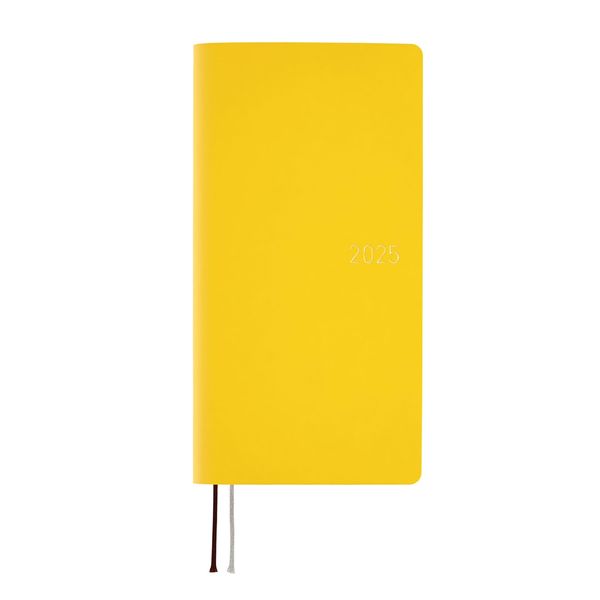 Almost Daily Notebook, 2025 Weeks, Smooth/Mustard, Starting January, Weekly Notebook, Weekly Left, Slim Vertical