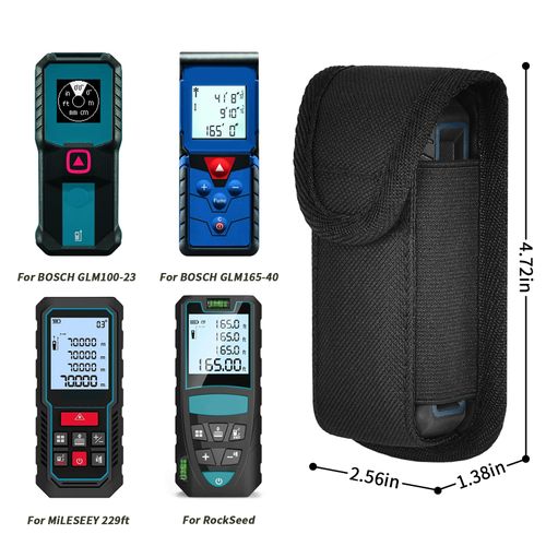 Peciue Laser Measuring Tool Case for Bosch Laser Measure GLM100-23/ GLM165-40 Blaze Level Distance Measure, Also Fit for MiLESEEY 229ft Digital Tape Device (Bag only)