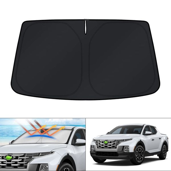 KUST Windshield Sun Shade for Hyundai Santa Cruz 2022 2023 2024 2025 Window Sunshade Sun Visor Protector Foldable Blocks UV Rays Keep Your Car Cooler