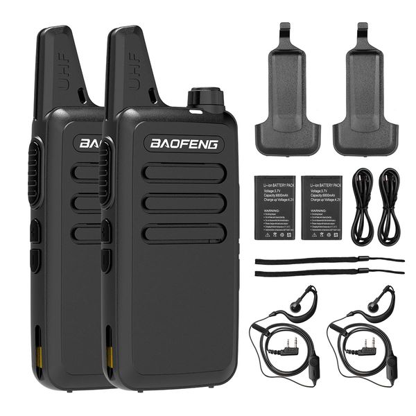 BAOFENG BF-888S Upgraded Walkie Talkies T20 Long Range Walkie Talkie for Adults with Earpiece Mic Rechargeable 2-Way Radios Handheld Two-Way Radios Transceiver Kids with USB Charger for Camping 2pcs