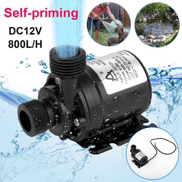 12V High Pressure Brushless Submersible Water Pump 800L/H Automatic Self-priming