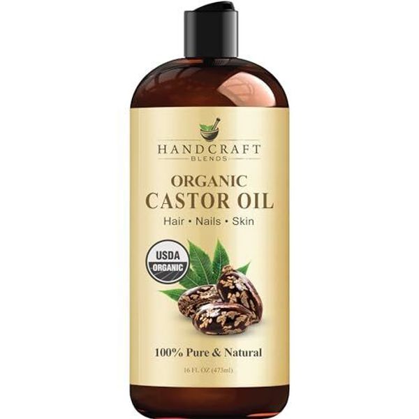 Handcraft Organic Castor Oil for Hair Growth Eyelashes and Eyebrows 16 Fl Oz