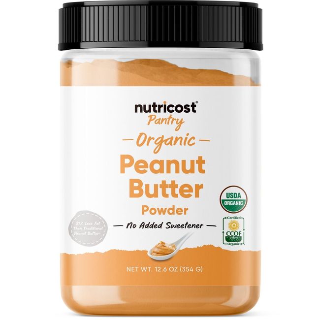 Nutricost Pantry Organic Peanut Butter Flour Powder (12.6 oz) - Non-GMO