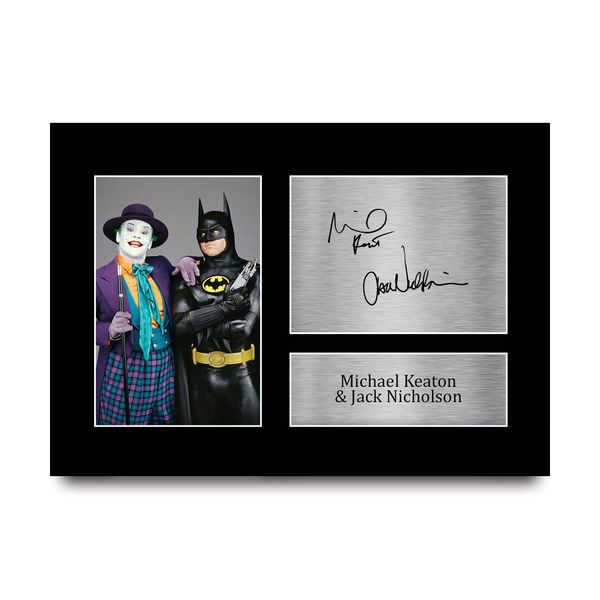 HWC Trading A4 Michael Keaton & Jack Nicholson Batman Gifts Printed Signed Autograph Picture for Movie Memorabilia Fans