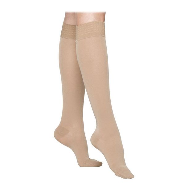 Actilymph Class 1 Petite Below Knee Closed Toe Compression Stockings, Medium, Sand