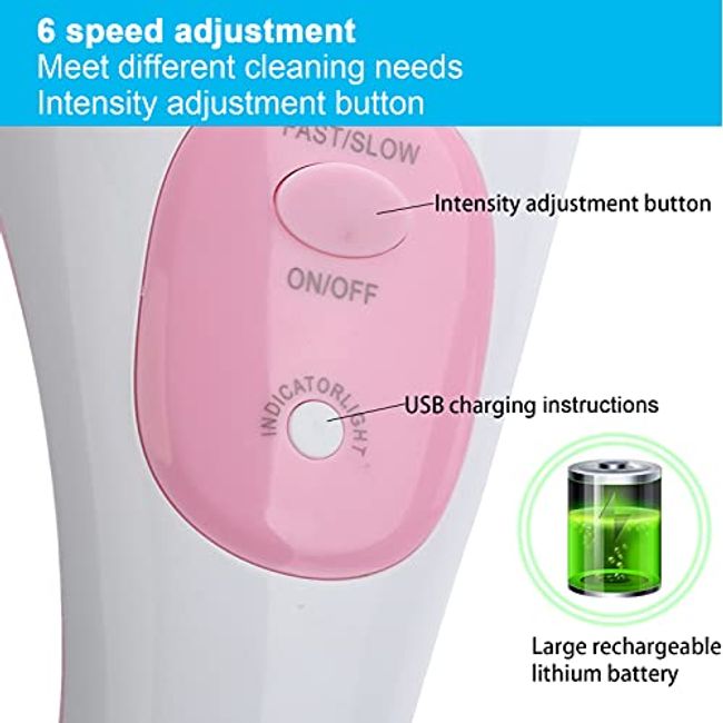 Electric Bath Brush USB Rechargeable Body Scrubber Multifunction