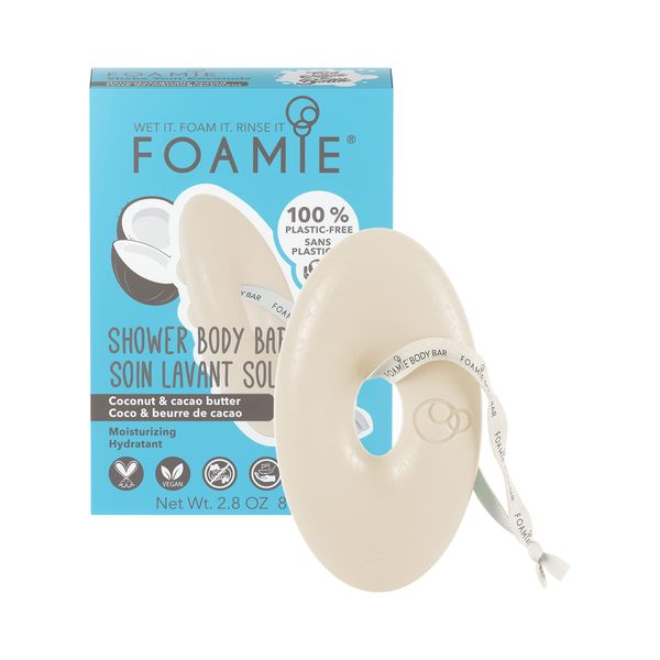 Foamie 2-in-1 Natural Body Bar Soap-Free, Intensive Moisturising Coconut Body Wash Women & Men, Vegan Body Wash Natural Cocoa Butter, Eco-Friendly Packaging