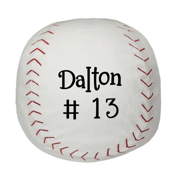 Knextion Inc Baseball Plush Stuffed Cushion Youth Baseball Pillow with Custom Name