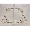 Beige Ivory Embroidered Floral Cutwork 51x51" Square Coffee Table Tablecloth