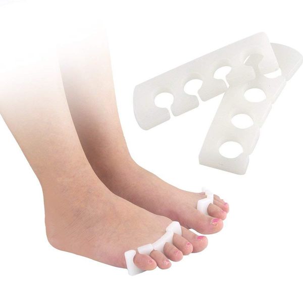 PEDIMEND Soft Silicone Reusable Finger Toe Separators (2PAIRS – 4PCS) - Manicure Pedicure Tool Nail Art Tool - Hammer Toe Separator/Callous & Corns Relief – Foot Care