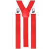 Coloured Adults Adjustable Braces Red - One Size