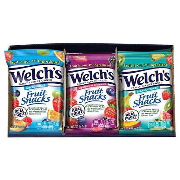 Welch's Fruit Snacks, Bulk Variety Pack with Mixed Fruit, Superfruit Mix, Island