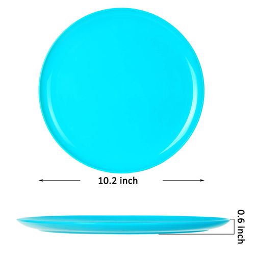 Youngever 10 Inch Plastic Plates, Large Plates, Dinner Plates, Set of 9 (9 Rainbow Colors)