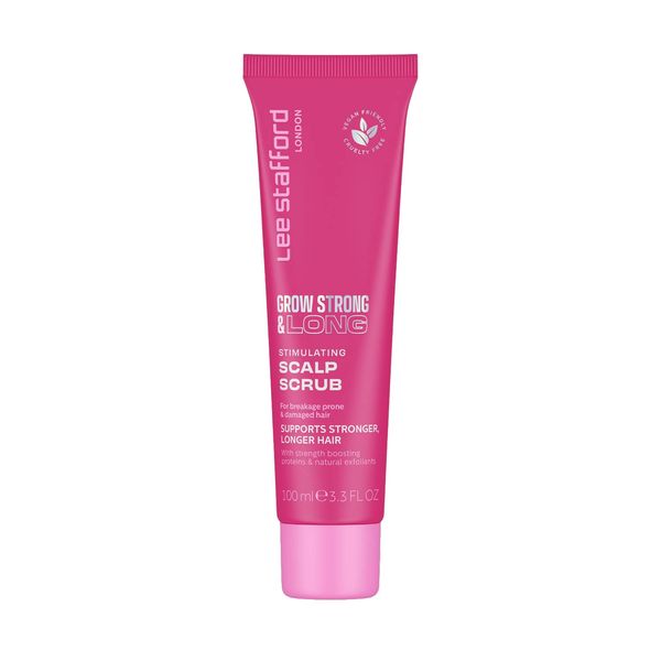 Lee Stafford Hair Growth Scalp Scrub | Grow Strong & Long Collection - Best Stimulating Regrowth Exfoliator Treatment, Great for Cleansing & Purifying for Dry, Dandruff, Damaged Hairs, 100ml