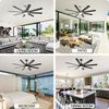 Nickel Smart APP Ceiling Fan w/ Light & Remote Control/Phone/Voice Google Alexa 