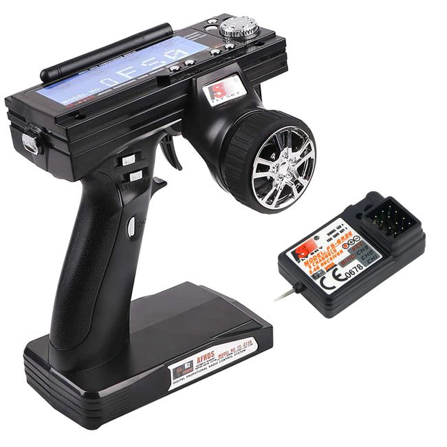 Targethobby Flysky FS-GT3B Rc Transmitter & FS-GR3E Receiver, 2.4Ghz 3 Channel Rc Car Remote Controller and Receiver