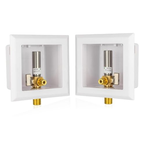 (Pack of 1) GUOFIS Icemaker Outlet Box with Pre-installed 1/4-Turn Ball Valve,Stainless Steel Water Hammer(1/2"MIP Sweat Inlet X 1/4" OD Compression Outlet)