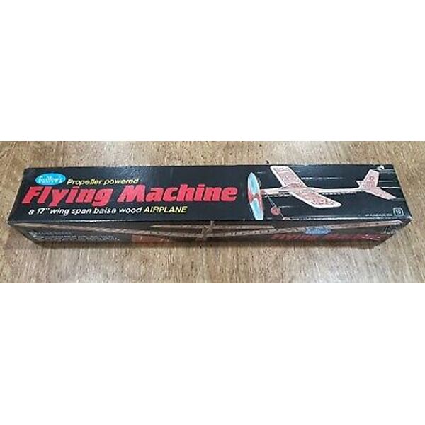 Guillow's Flying Machine Rubber Band Powered Balsa Wood Toy Airplane