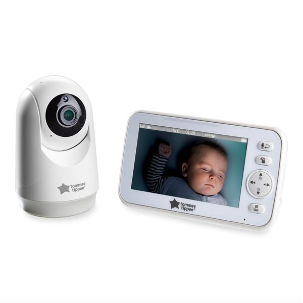 Tommee Tippee Dreamview Audio and HD Video Baby Monitor with Night Vision Camera and Soothing Sounds, USB Rechargeable, Portable 5 Inch Display Parent Unit with 250m Range.