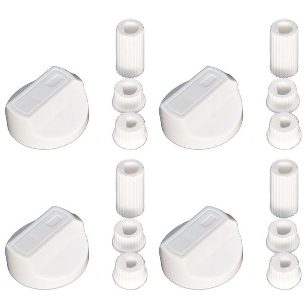 Yourspares Universal White Control Knobs for Ovens, Cookers and Hobs (Pack of 4)