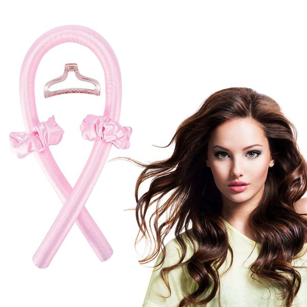 WUDQIJI Lockenwickler Locken Ohne Hitze Heatless Curls Band Wave Formers über Nacht Lockenwickler über Nacht Heatless Hair Curler Overnight mit Haarnadel für Langes Mittleres Haar(Rosa)