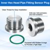 sourcing map G3/4 Inner Hex Head Pipe Fitting Plug, Universal 304 Stainless Steel Thread Socket Plug with Green O-Ring for Terminate Pipe Ends or Replacement Drains