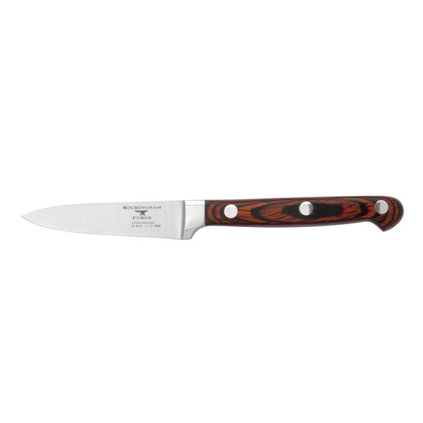 Rockingham Forge Essentials 8000 Series 3.5” Paring Knife with Classic Riveted Pakkawood Handles and Full Tang Construction, Stainless Steel Blades