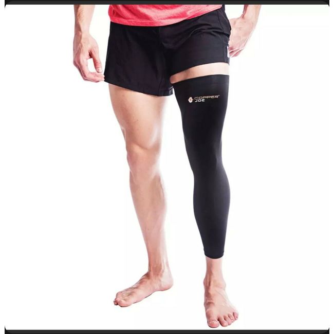 Copper Joe Compression Full Leg Sleeve - Guaranteed Large (Pack of 1), Black