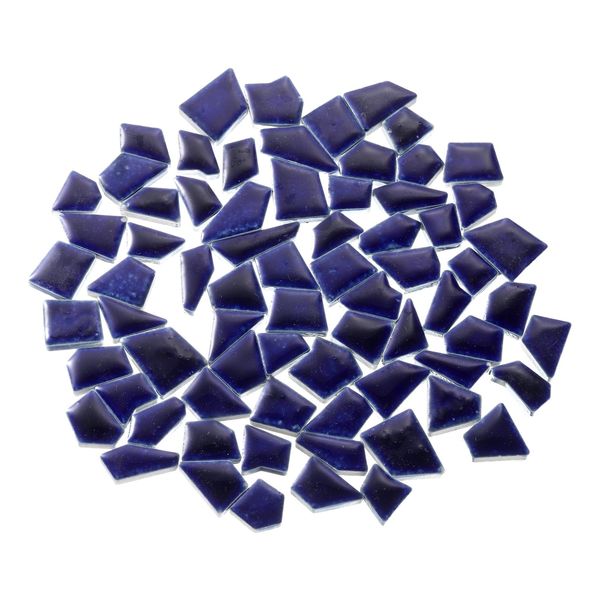 sourcing map 500g/1.1LB Irregular Ceramics Mosaic Tiles, 1.3-2 cm Bulk Stained Ceramic Mosaic Pieces Stones Mosaic Kits for DIY Art Craft Projects Home Decor, Purple Blue