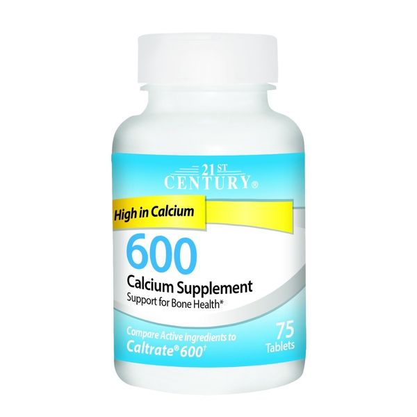 21st Century 600 mg Calcium Supplement, 75 Count (2 Pack)
