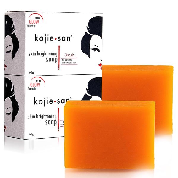 Kojie San Skin Lightening Kojic Acid Soap 2 Bars - 65g + 1 YouLookLight screen/phone cleaning cloth by Kojie San