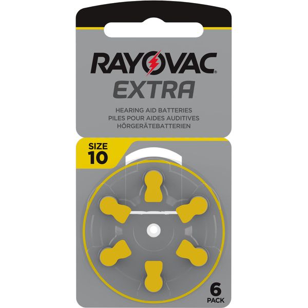 6 x RAYOVAC Extra Advanced with Active Core Technology 10 - the latest generation of hearing aid batteries