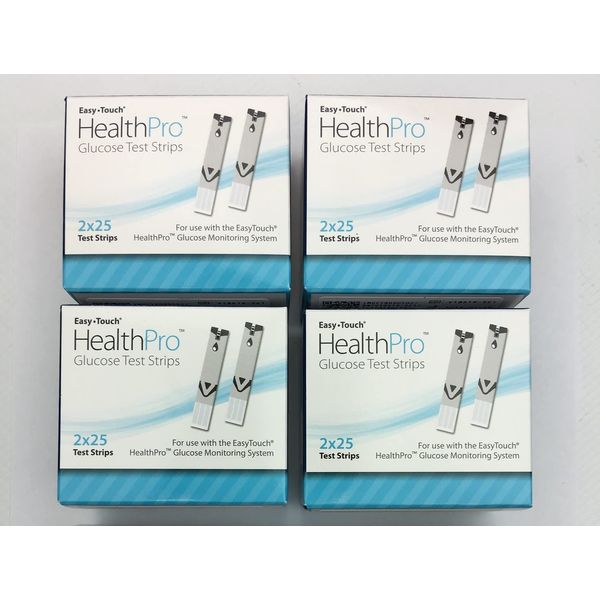 HealthPro Glucose Test Strips - 200 Count (4 Boxes of 50 Each)