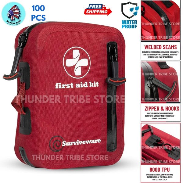 Trauma First Aid Kit for Hunting Hiking Kayak Car Boat Emergency Waterproof Case