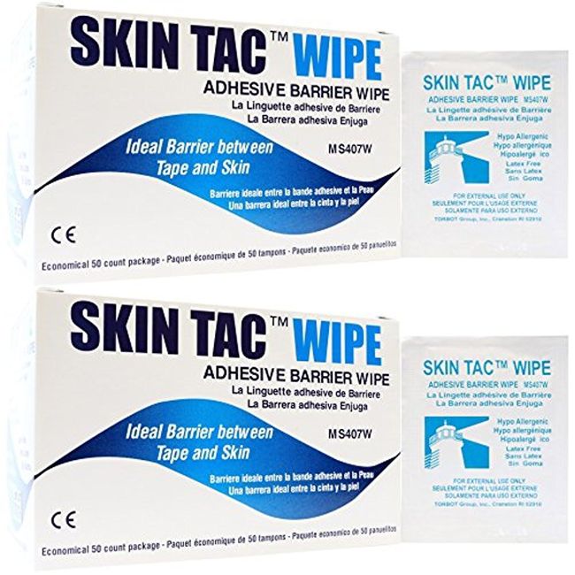 Skin-Tac Adhesive Barrier Wipes 50 Count (2 Pack)