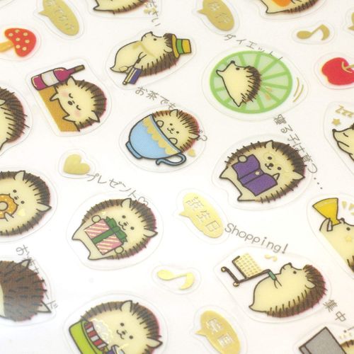 Gold Foil Schedule Sticker [Hedgehog] Cute Notebook Decor TM01036