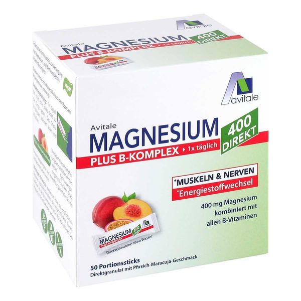 Magnesium 400+b-complex direct peach mar.gra.sticks 50 x 2.5 g