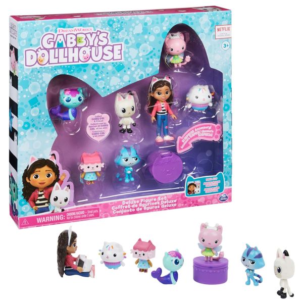 Gabby’s Dollhouse, Deluxe Figure Gift Set with 7 Toy Figures and Surprise Accessory, Kids’ Toys for Ages 3 and above