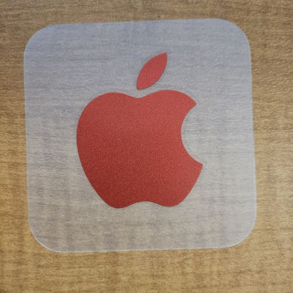 Genuine iMac Apple Logo Sticker (metallic pink / red)
