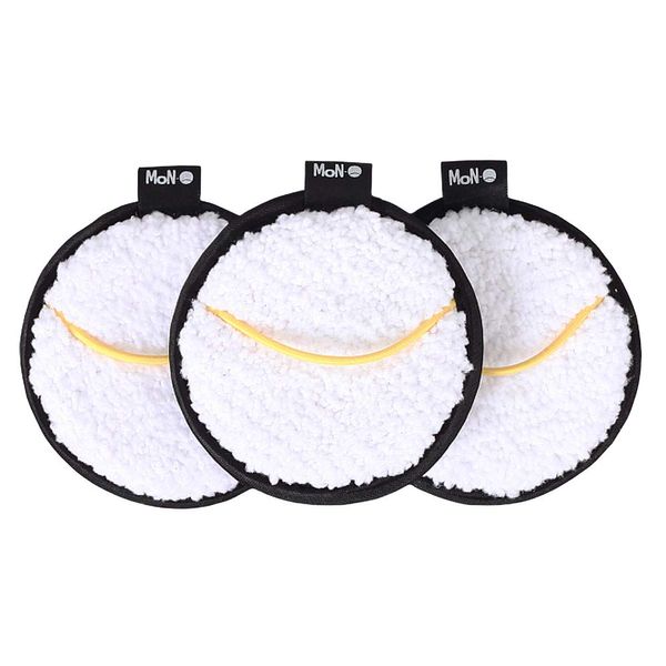 Monall Makeup Remover Puff, String Band, Design Patent, Pack of 3