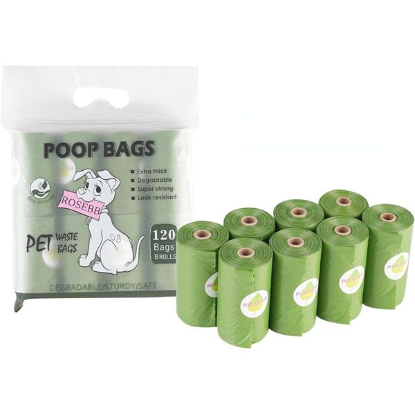 Pet Waste Bags Leak Proof and Extra Thick, 120 Count, Biodegradable