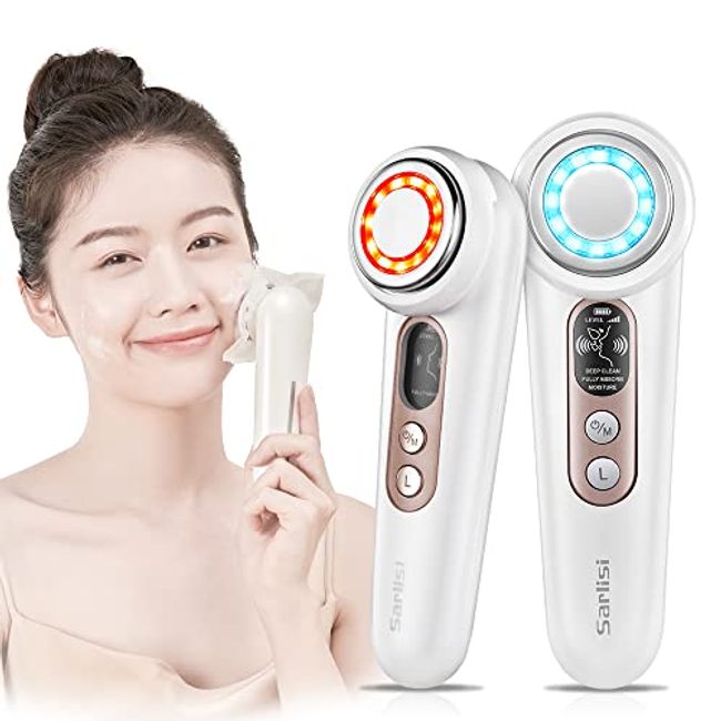 Sarlisi Facial Beauty Device Multifunctional Beauty Device Face Care EMS Thermal Care LED Light Iontophoresis Derivation 5 Stages Lift Up