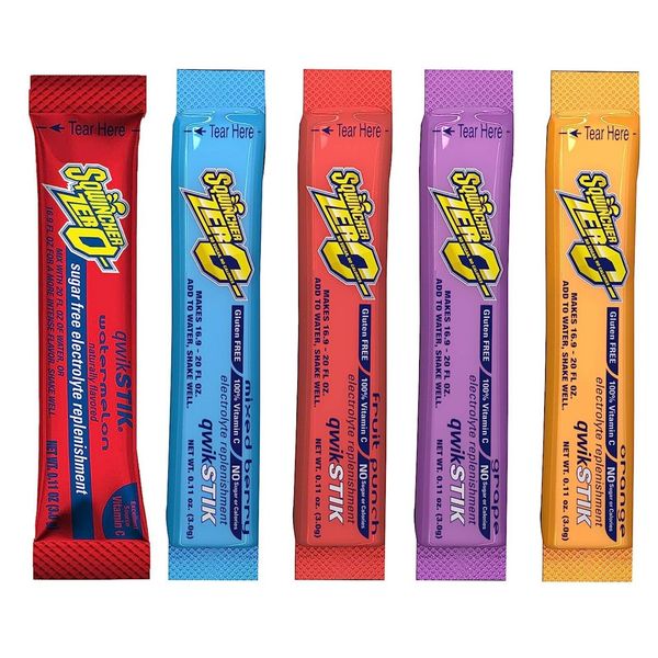 500-Pack Sqwincher ZERO Qwik Stik Hydration Powdered Packets - Assorted Flavors