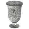 Large Mosaic Glass Hurricane Lamp in Black