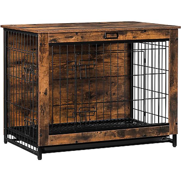 Dog Crate Furniture, Large Dog Kennel, Wooden Pet Furniture with Pull-Out Tray,