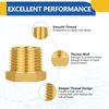 5PACK GUOFIS Brass Pipe Fitting Plug,1/2" NPT Male Hex Plug/End Cap