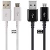 Short MicroUSB Cable Compatible with Your Fly Eclipse IQ4418 with High Speed Charging 2 Pack. (1Black,1White, 20cm 8in)
