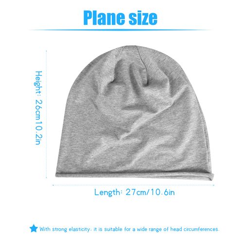 Jinlaili Unisex Beanie Hat, Thin Hat, Running Hat, Women's Summer Hat, Single Layer Sports Hat, Slouch Beanie Made of Cotton, Breathable, Grey, gray