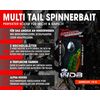 Wild Devil Baits Multi Tail Spinner Bait Artificial Bait Spin Jig Fishing Lure Bass Pike Zander (Fire Tiger, 15 g)